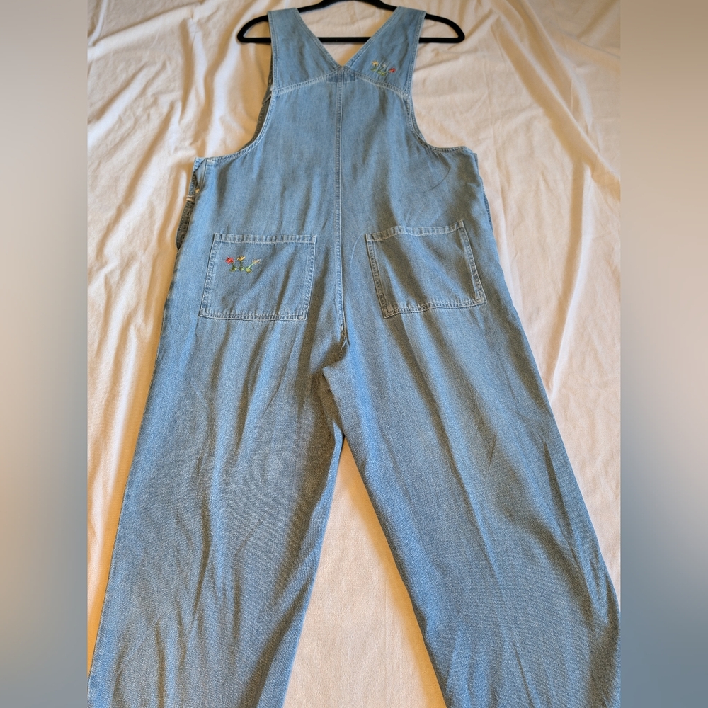 Vintage Stonebridge Denim Floral Embroidery Overalls Size Large - Picture 4 of 13
